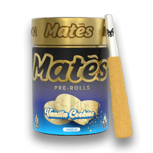 Vanilla Cookies mates, muha mates, muha meds mates, mates pre rolls, muha mates pre rolls, muha pre rolls, infused mini joint, infused mini joints, muha meds flavors, muha meds thc percentage, muhas flavors,